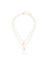 Collier GEO CUBE - Cu0152UR DE LION En Acier Doré Et Cristaux Bleu - 2838