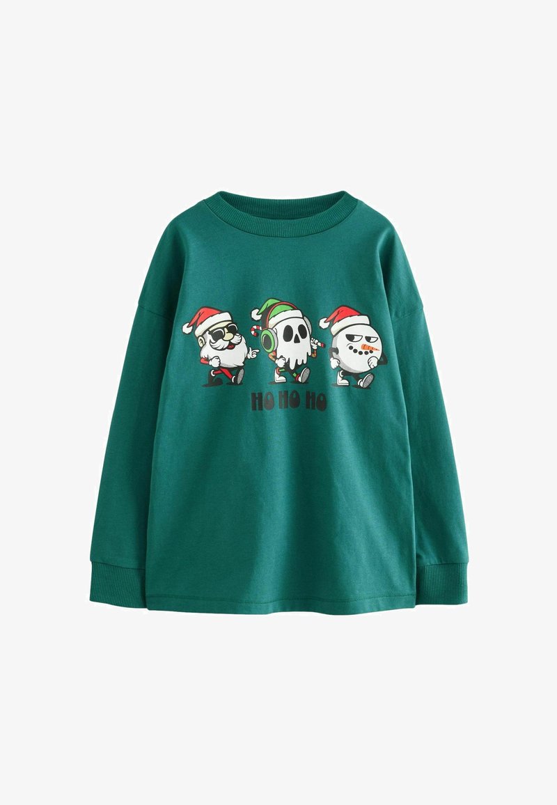 Next REGULAR FIT - Maglietta a manica lunga - green back print