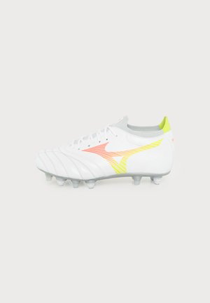 Mizuno, MORELIA NEO ELITE UNISEX - Μπότες ποδοσφαίρου για σταθερό έδαφος - white/lava orange/evening primrose