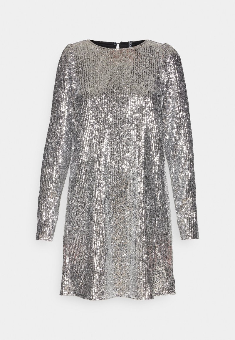 Pieces Cocktailjurk zilverkleurig