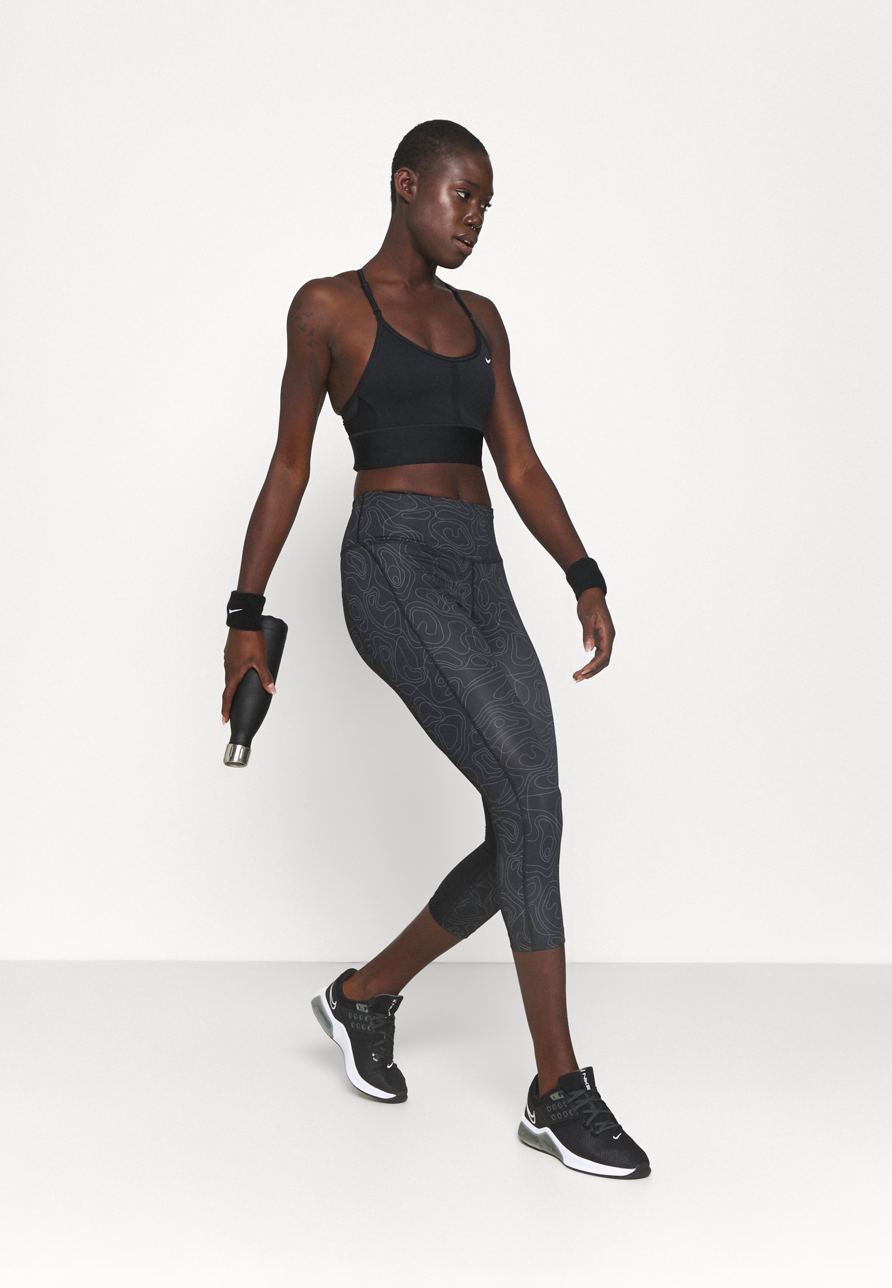 Nike Performance INDY BRA - Sport-bh met medium support - black/white/zwart  - Zalando.nl