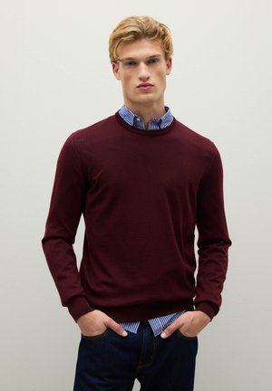 REGULAR FIT CREW NECK - Strickpullover - dark red