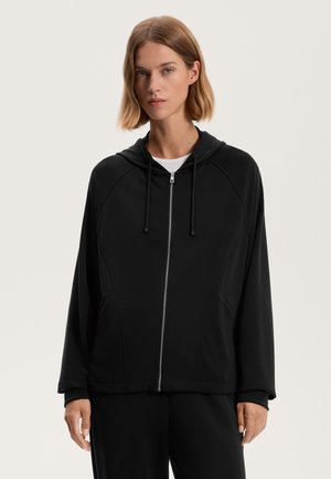 SOFT-TOUCH BRUSHED - Sweat zippé - black