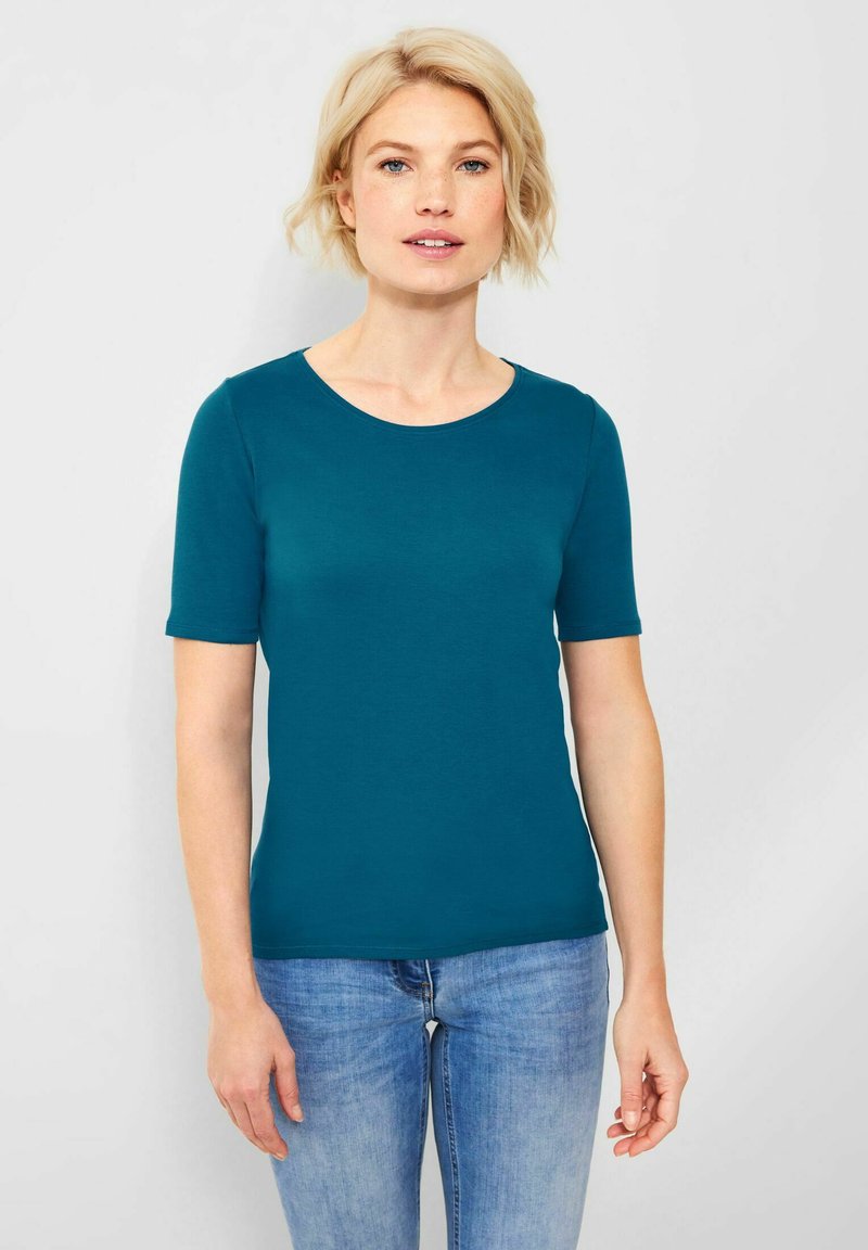 Cecil IN UNIFARBE - T-shirt basic - blau
