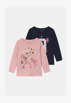 NMFVIX 2 PACK - Langærmede T-shirts - dark sapphire/coral blush