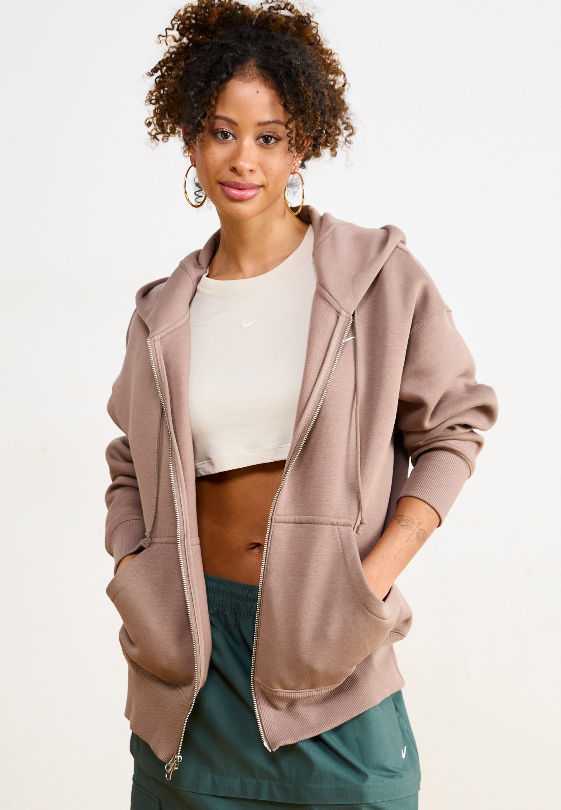 売れ筋商品|||ナイキ パーカー・スウェットシャツ レディース アウター HOODIE - Zip-up sweatshirt - mink brown/sail Nike Sportswear HOODIE - Zip-up sweatshirt - mink brown/sail