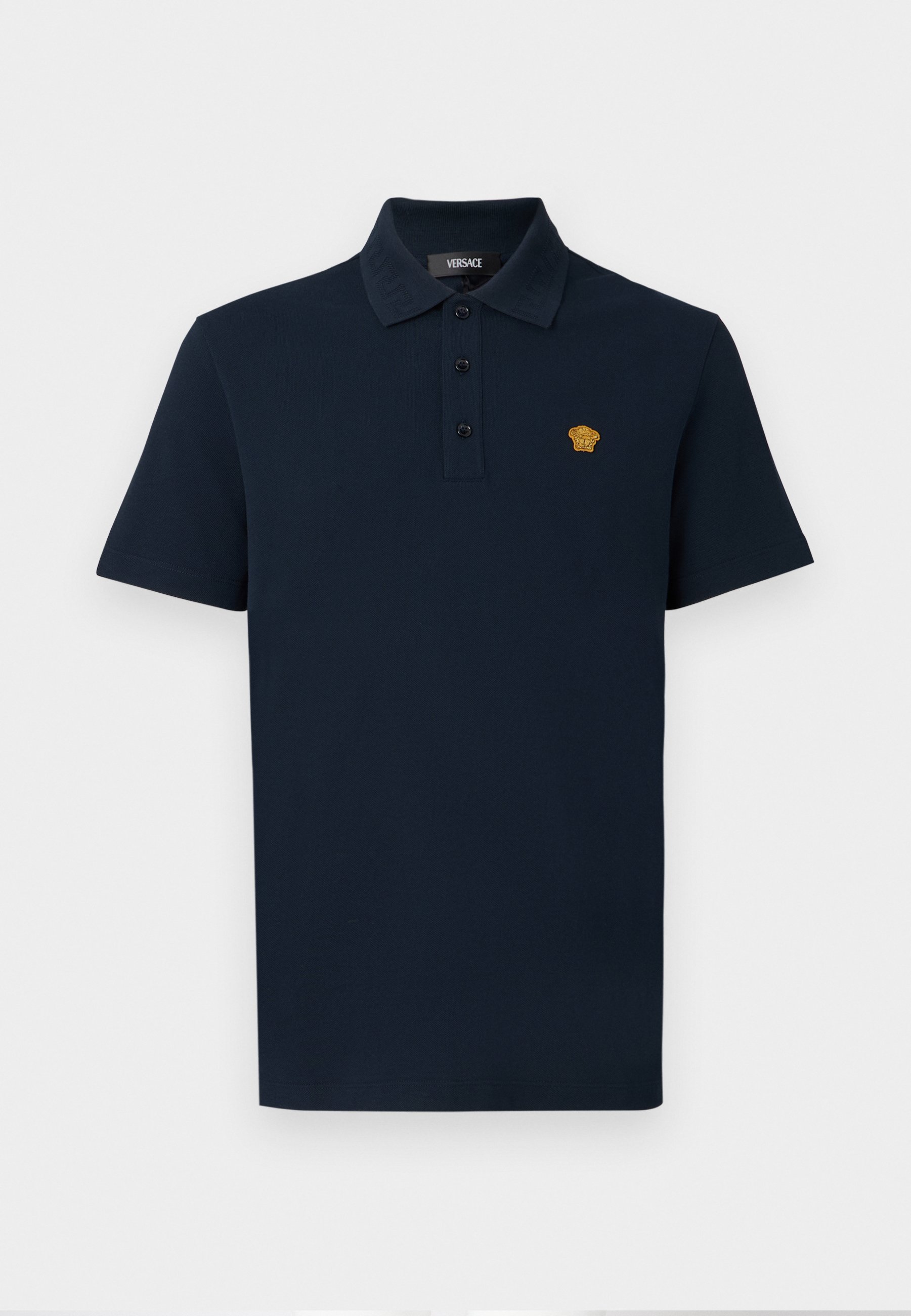 Versace LOGO AND MEDUSA EMBROIDERY - Polo shirt - black/lipstick