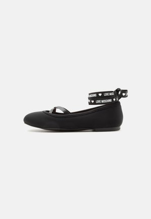 Love Moschino Μπαλαρίνες με λουράκι στον αστράγαλο - black
