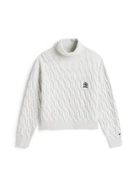 Tommy Hilfiger CREST CABLE TURTLE NECK - Pullover - light grey