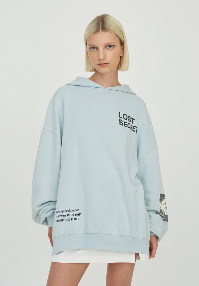 Kapuzenpullover - mottled light blue