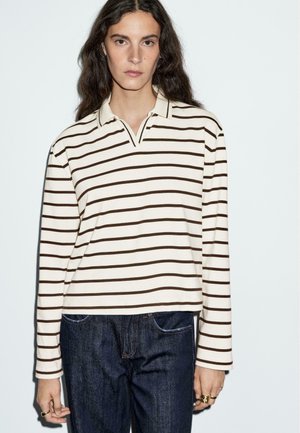STRIPED  - Polo shirt - beige