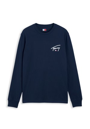Tommy Jeans, SIGNATURE CHEST TEE  - Блуза с дълги ръкави - dark blue