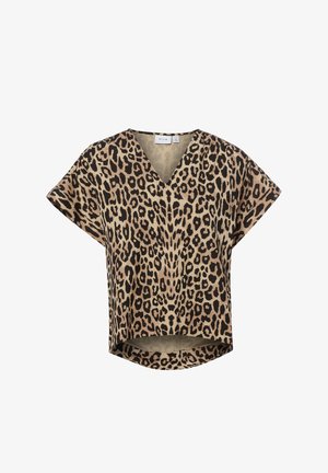 VILA, VILA T-SHIRT VIPRISILLA - T-shirt imprimé - beige schwarz