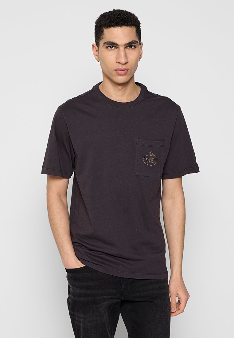 Scotch & Soda T-shirt basic zwart