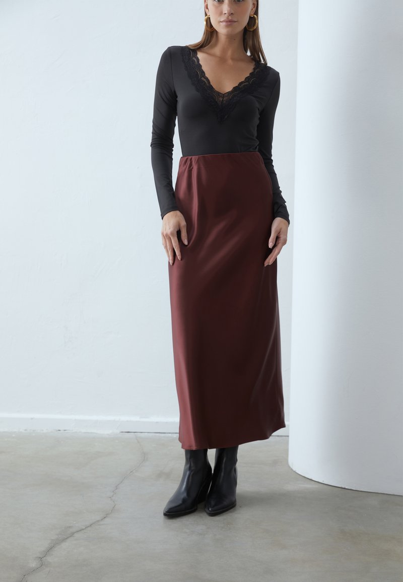 Anna Field A-linjainen hame - dark brown