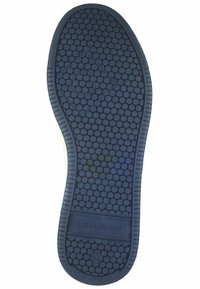 Marineblaue Gummisohlen mit strukturiertem Wabenmuster. Mit Logo "GANT" und Größenangabe "42". Abgerundete Form mit gebogenem Rand.