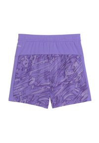 Shorts sportivi viola con un design testurizzato e motivi astratti viola scuri. Completati con una vita elastica per il massimo comfort.