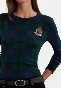 Lauren Ralph Lauren BLACK WATCH PLAID BEADED-CREST SWEATER - Svetr - green multi