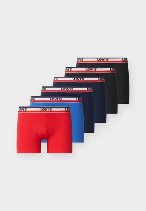 MEN REPEAT LOGO BRIEF 6 PACK - Krátke boxerky - black/red/blue