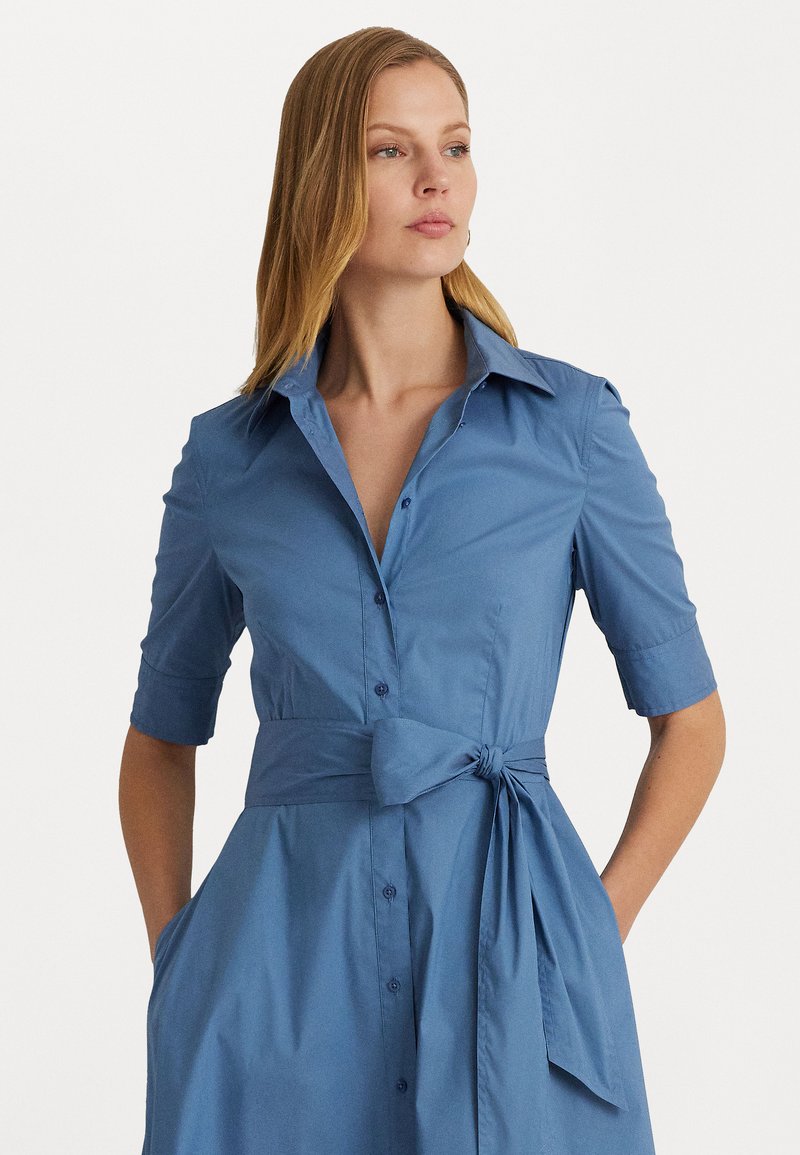 Lauren Ralph Lauren Belted Cotton Blend Shirtdress - Abito a camicia - pale azure