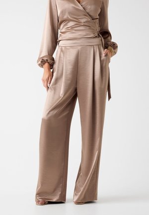 KATIE WIDE LEG - Stoffhose - beige