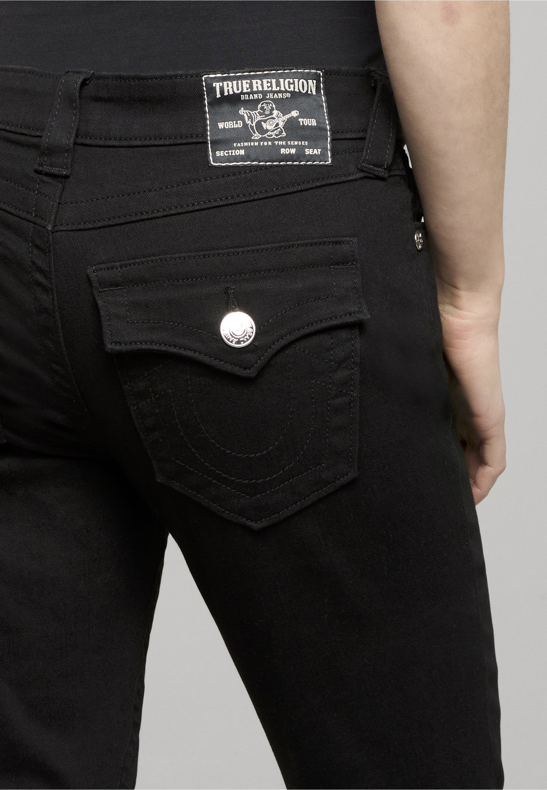 パンツ TRUE RELIGION bootscut flare denim black True Religion JOEY MID RISE FLARE FLAP - Bootcut jeans - body