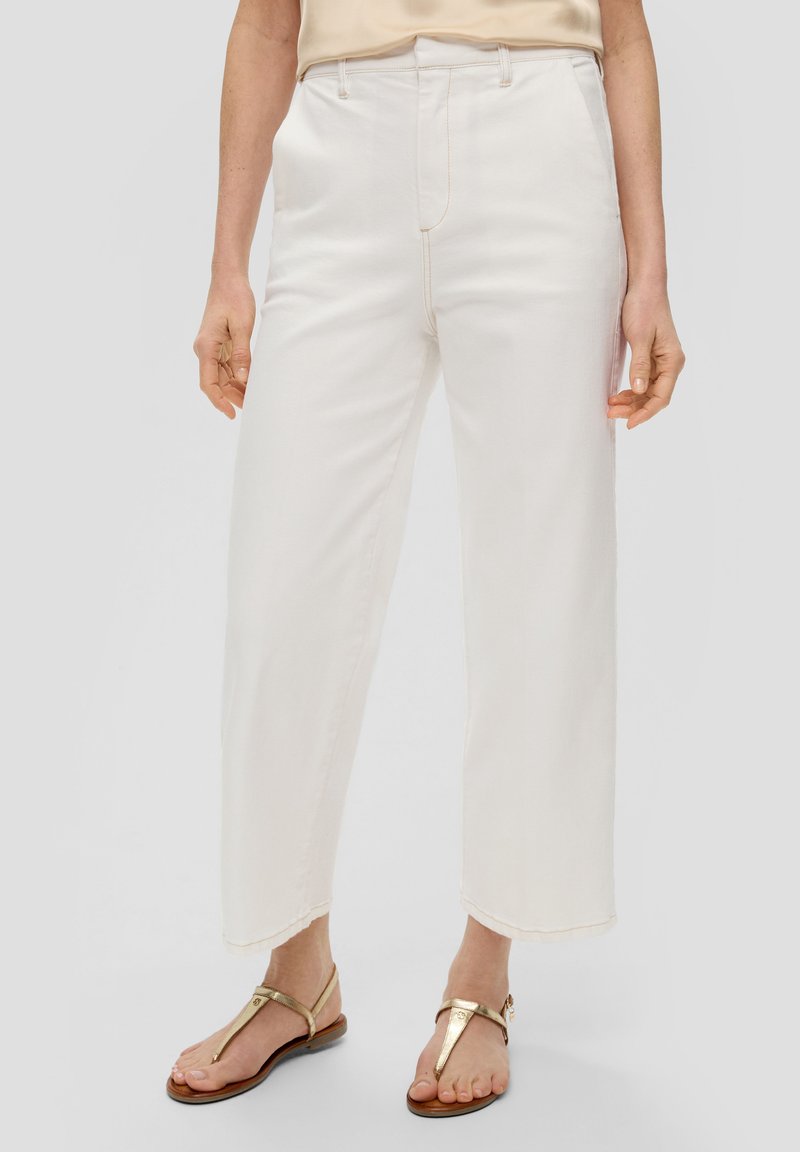 s.Oliver BLACK LABEL SURI REGULAR FIT WIDE LEG - Flared Jeans - ecru