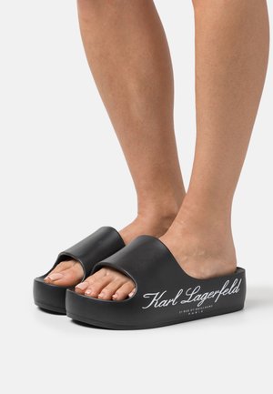 KOBO HOTEL PLATFORM SLIDE - Sandalias planas - black