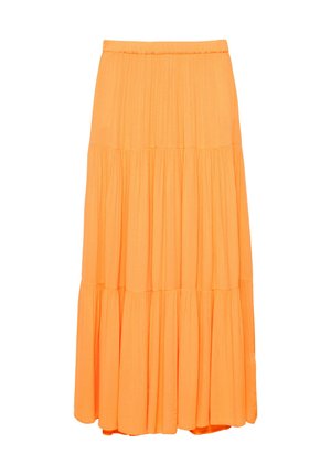 PULL&BEAR, PANELLED - MIDI SKIRT - Jupe trapèze - orange