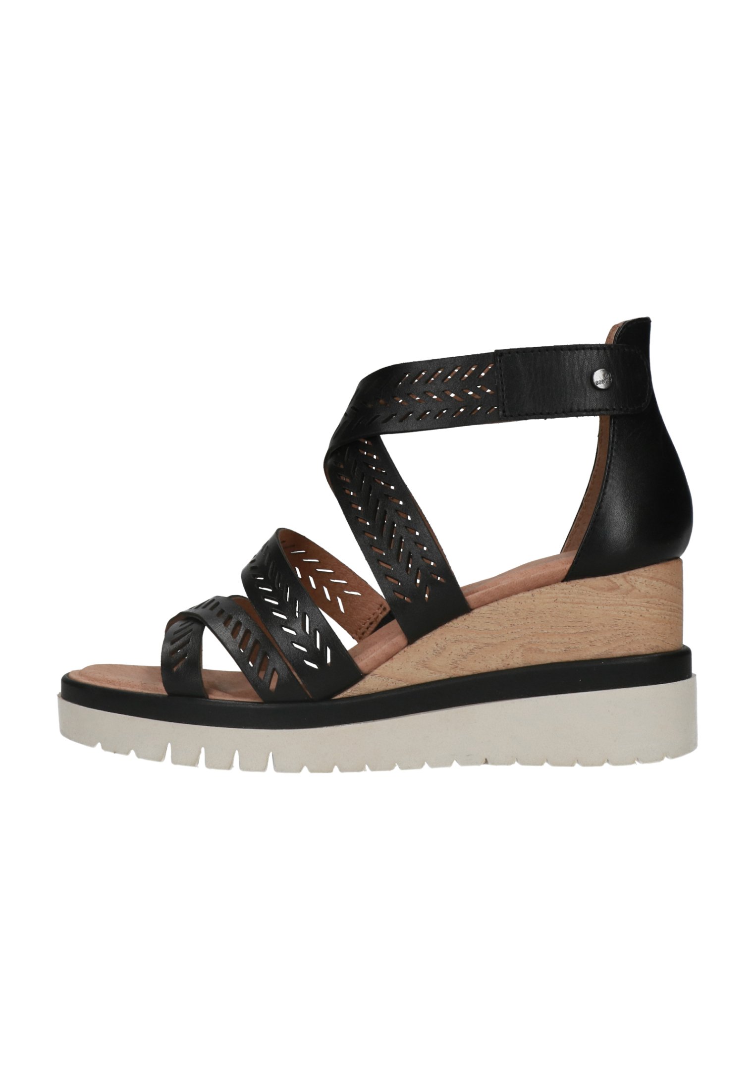 Manfield Sandalen met sleehak - schwarz/zwart - Zalando.be