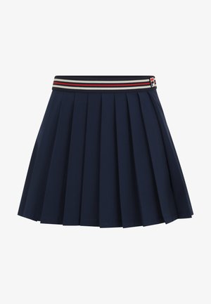 Gonna plissettata blu navy con vita elastica, caratterizzata da strisce blu, bianche e rosse e piccolo logo laterale.