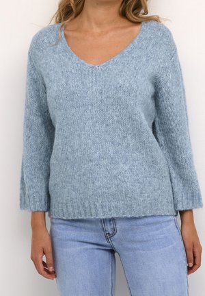 Striktrøje - mottled blue