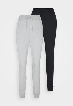 2 PACK - Tracksuit bottoms - black/mottled grey