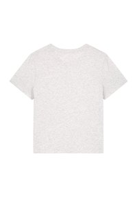 Grijze katoenen t-shirt met een ronde hals, korte mouwen en een ontspannen pasvorm. De stof heeft een zachte, licht getextureerde uitstraling.