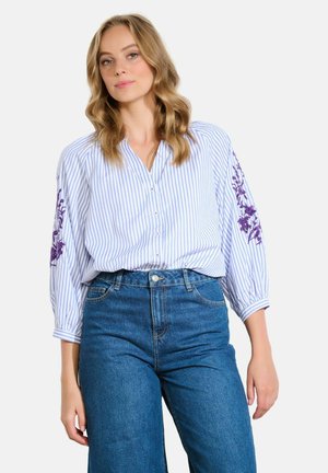 STRIPED WITH SEQUINS - Blouse - electric blue