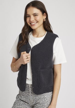 SANS MANCHES EN SHERPA - Veste sans manches - gris anthracite