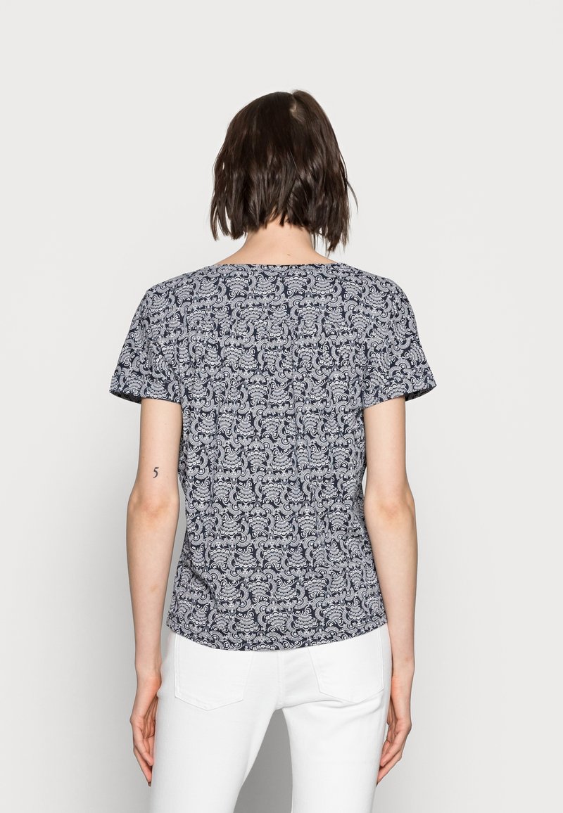Haut Gris Imprimé Avec Détails Satiné - Taille L - Marque BAS - Comme Neuf