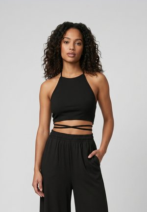 Urban Classics, LADIES RIB TRAPEZE CROPPED TOP 2-PACK - Débardeur - black black