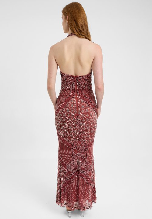 fitted lace wedding dress Adora One-Shoulder Maxi Dress Red