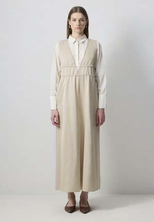 V NECK CORDED - Maxi dress - stone