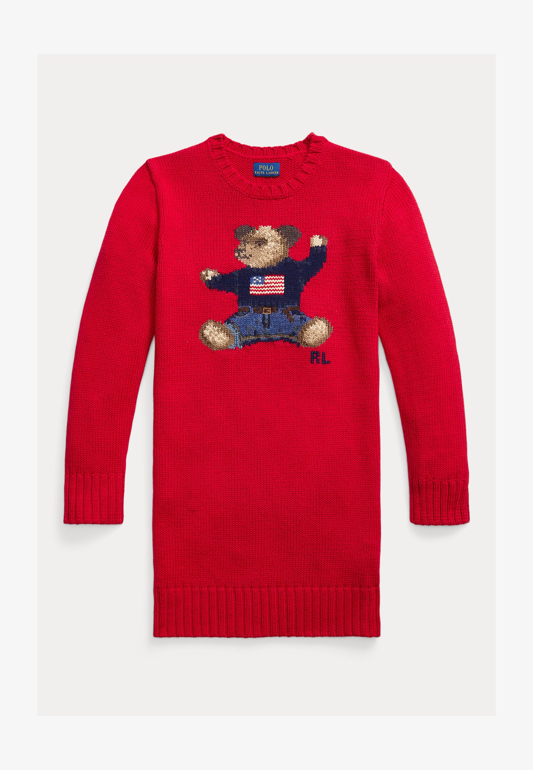 Polo Ralph Lauren POLO BEAR SWEATER DRESS Abito in maglia red