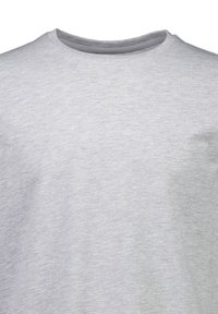 Harmaa t-paita pyöreällä kaula-aukolla. Valmistettu pehmeästä, hieman teksturoidusta kankaasta. Yksinkertainen muotoilu, ei näkyviä kuvioita tai koristeita.