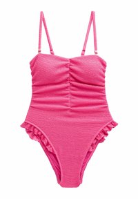 TUMMY CONTROL RUCHED BANDEAU STANDARD - Traje de baño - pink crinkle frill leg