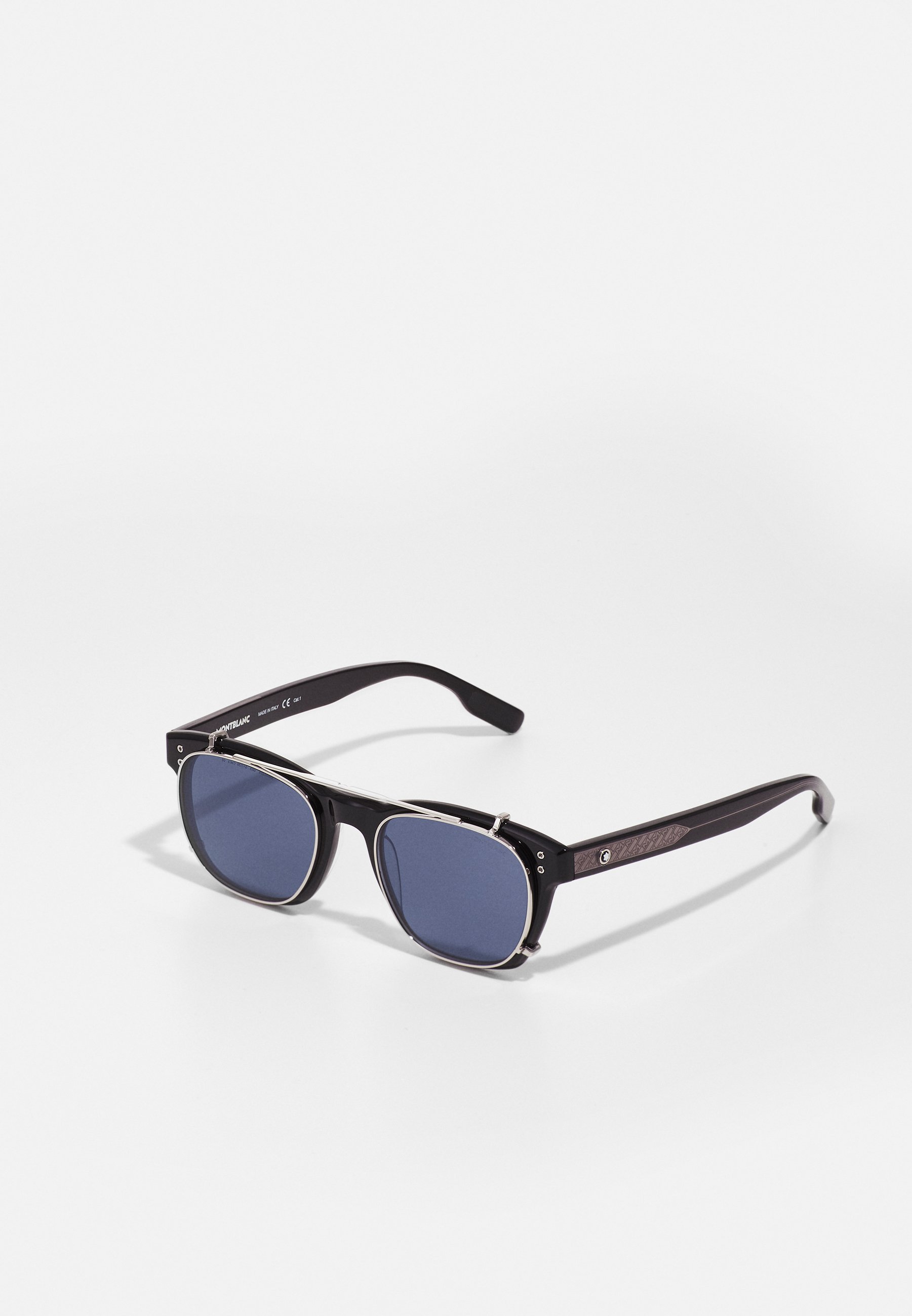 Mont Blanc SNOWCAP ROUND ACETATE SUNGLASSES - Sonnenbrille - black 