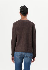 TOM TAILOR DENIM COZY CARDIGAN WITH BOW DETAIL - Kardigán - soft chocolate brown