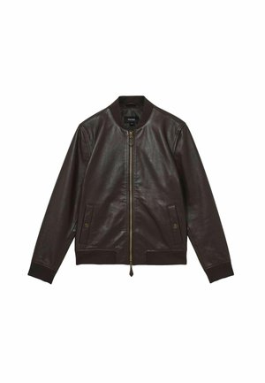 Reiss REGULAR FIT  - Lederjacke - brown