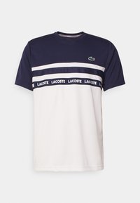 Lacoste Sport T-SHIRT TC - Sport T-shirt - white/navy blue