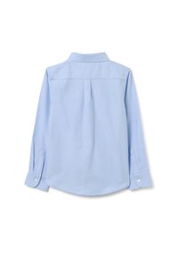 Camicia a maniche lunghe azzurro chiaro con colletto, dettagli con pieghe sul retro e polsini abbottonati. Realizzata in tessuto morbido con una vestibilità regolare.