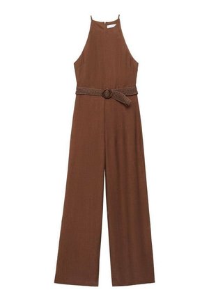 GEPLOOIDE MET CEINTUUR - Jumpsuit - bruin