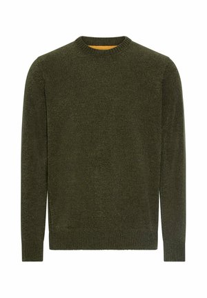 camel active, PULLOVER MIT SEITLICHEM STRICK-EINSATZ - Striktrøje - dark olive